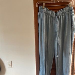 Loose Faux Denim Pants